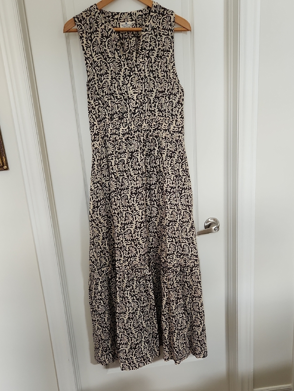 XL Alchemy Fashions 100%  Organic Cotton Block Print Sleeveless Maxi Dress